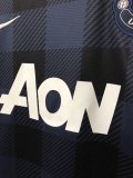 Retro 2013/14  Man United  Away Black  soccer Jersey  A9