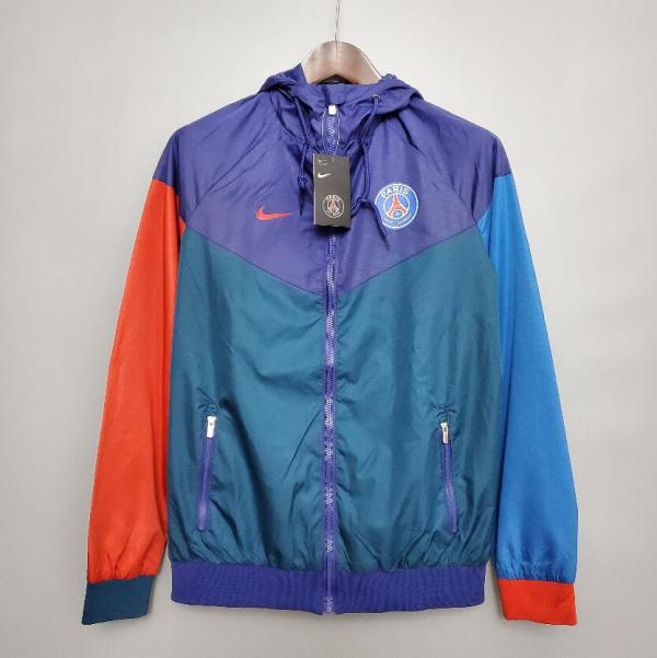 20/21 PSG  Red Purple Green Windbreaker With Cap Thai Quality