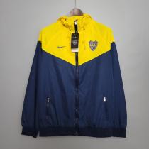 20/21 Boca Blue and Yellow White Windbreaker With Cap Thai Quality