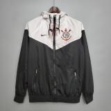 20/21 Corinthians  Black & White Windbreaker With Cap Thai Quality