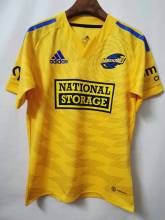 2022 New Zealand Hurricanes Home Yellow Rugby Jerseys High Quality  A10