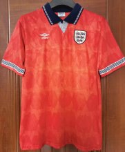 Retro 1990 England  Away Red  Fans Version  Soccer Jersey