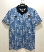Retro 1990 England Third Blue  Fans Version Soccer Jersey
