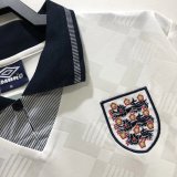 Retro 1990 England  Home White  Fans Version  Soccer Jersey