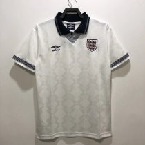 Retro 1990 England  Home White  Fans Version  Soccer Jersey
