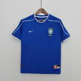 Retro 1998 Brazil  Away Blue  Fans Version Socce Jersey