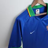 Retro 1998 Portugal  Away Blue  Fans Version  Socce Jersey