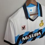 Retro 90/91 Inter Milan away White  Soccer Jersey