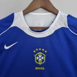 Retro 04/06  Brazil  Away Blue  Fans Version Socce Jersey