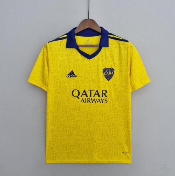 22/23 Boca Juniors  Third  Yellow Fans Version Soccer Jersey