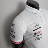 C2022 F1 Formula One  Racing  Mercedes  White POLO  High Quality 梅赛得斯赛车服   A10