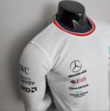 2022 F1 Formula One  Racing  Mercedes  White Long Sleeve T-shirt  High Quality 梅赛得斯赛车服   A10