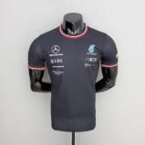 2022 F1 Formula One  Racing  Mercedes  Black T-shirt  High Quality 梅赛得斯赛车服   A10