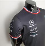 2022 F1 Formula One  Racing  Mercedes  Black T-shirt  High Quality 梅赛得斯赛车服   A10