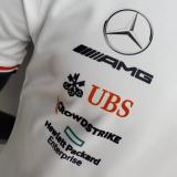 2022 F1 Formula One  Racing  Mercedes  White T-shirt  High Quality 梅赛得斯赛车服  A10