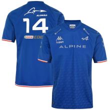 2022 F1 Formula One Alpine Blue  ALONSO #14 crew neck T-shirt  High Quality F1 高山赛车服  A10