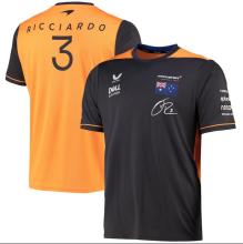 2022 F1 Formula One McLaren RICCIARDO #3 Crew neck  Royal T-shirt High Quality F1 麦克拉伦赛车服  A10