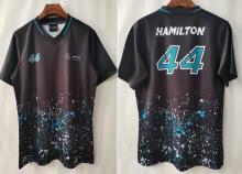 2022 F1 Formula One  Racing  Mercedes  HAMILTON #44 Black T-shirt  High Quality 梅赛得斯赛车服 A10