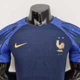 22/23  France  Blue Training Player Version  Soccer Jersey