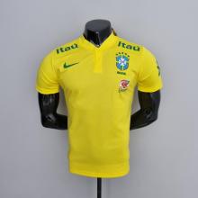 2022  Brazil  White  Low Neck POLO  Player Version Jersey 立领
