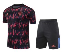 22/23 Man United  Red Black Short Sleeve Kit Training Jersey