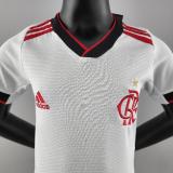 22/23  Flamengo Away White  Kids  Soccer Jersey