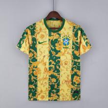 22/23  Brazil Special Edition  yellow green flower  Soccer Jersey