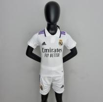 22/23  Real Madrid Home White kids kit Soccer jersey