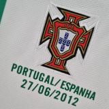Retro 2012 Portugal  Away White Long Sleeve Socce Jersey