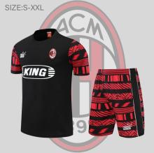 22/23 AC Milan Short Sleeve Kit  Black Training Jersey