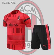 22/23 AC Milan Short Sleeve Kit  Red Training Jersey