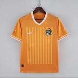 2022 Ivory Coast Home  Yellow Fans Version  Soccer Jersey 科特迪瓦