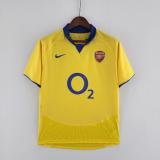 Retro  04/05  Arsenal  Away Yellow  soccer Jersey