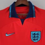 2022 World Cup England  Away Red Fans Version Soccer Jersey