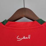 2022 World Cup  Morocco Home Red  Fang Version  Soccer  Jersey