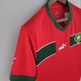 2022 World Cup  Morocco Home Red  Fang Version  Soccer  Jersey