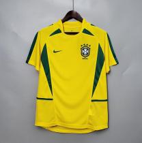 Retro 2002 Brazil  Home Yellow Socce Jersey