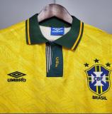 Retro 91/93 Brazil  Home Yellow Socce Jersey