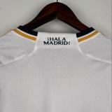 23/24  Real Madrid Home Long Sleeve Fans Version Soccer Jersey