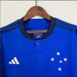 23/24 Cruzeiro Home   Blue Fang Version short sleeve  Soccer  Jersey