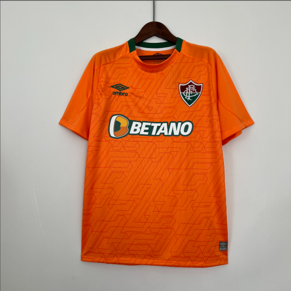 23/24 Fluminense Training Jersey Orange Fans Version Soccer Jersey