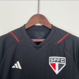 23/24 Sao Paulo Training Jersey Black  Fans Soccer Jersey