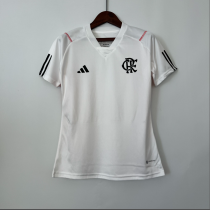 23/24 Flamengo Women Training Wear White  Fan Version Soccer  Jersey