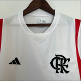 23/24 Flamengo Vest Training Wear  White  Fans Version Soccer Jersey