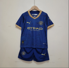 23/24 Man City  Blue Kids Soccer Jersey