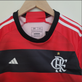 23/24 Flamengo home Kids Soccer  Jersey