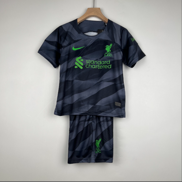 23/24 LIV home Kids Goalkeeper Black Soccer Jersey