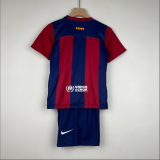 23/24  Barcelona home Kids  Soccer Jersey