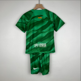 23/24 Barcelona goalkeeper green Kids  Soccer Jersey