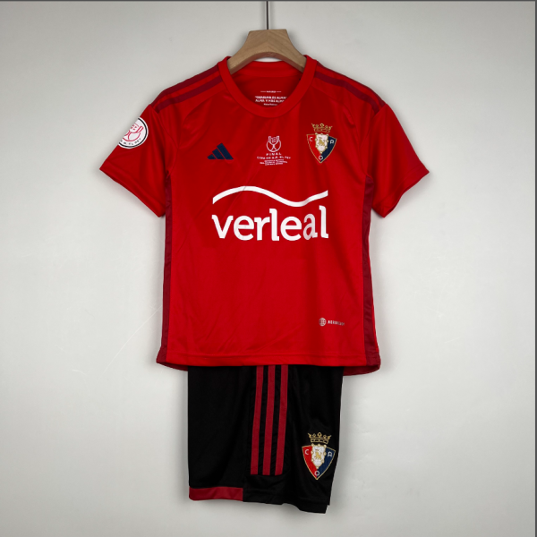 23/24 Osasuna Copa del Rey red Kids  Soccer Jersey